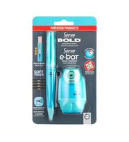 SERVE BOLD VERSATİL KALEM+SİLGİ+KALEMTRAŞ SETİ 07 FOSFORLU MAVİ (SV-BE)