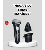 İnsua 3’Lü Tıraş Makinesi – 3 Farklı Kesim Başlığı, Güçlü Motor, 60 Dakika Kullanım