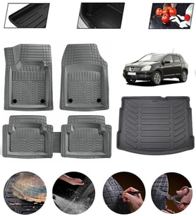 Nissan Qashqai 2006-2013 5 Koltuk Uyumlu Paspas Araca Özel Bagaj Havuzu MBS Gri