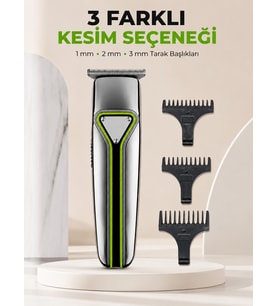 Erkek Saç Sakal Kesme Makinesi Profesyonel T Bıçaklı USB Şarjlı Ense Favori Düzeltme Makinesi