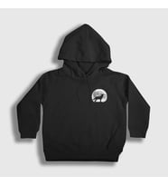 Presmono Unisex Çocuk Siyah Howl Moon Wolf Kurt Kapüşonlu Sweatshirt 306978tt