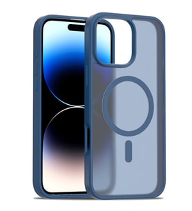 İPhone 16 Pro Uyumlu Siyah Magsafe Özellikli Juko Kılıf (Mavi)