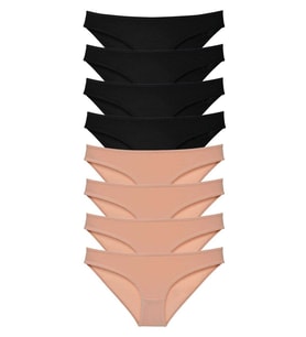 8 adet Süper Eko Set Likralı Kadın Slip Külot Siyah Ten