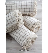 Miss Linda Home %100 Pamuklu Buldan Işi  KREM Renk Koltuk-Çekyat Örtüsü (Kahverengi)