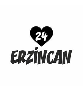 Kalpli 24 Erzincan Araba Sticker siyah 20x15 CM (Siyah)