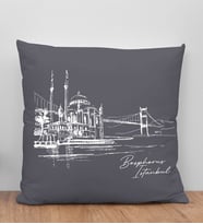 BK Gift İstanbul Tasarımlı Antrasit Kırlent Yastık, Arkadaşa Hediye, Ev Dekorasyonu, Ev Hediyesi-5