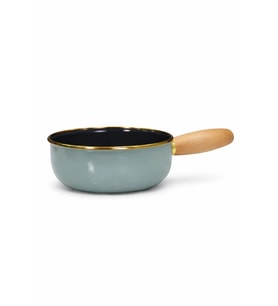 Soft Green Emaye Ahşap Saplı Haşlama ve Sos Tavası 16 cm
