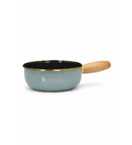 Soft Green Emaye Ahşap Saplı Haşlama ve Sos Tavası 16 cm