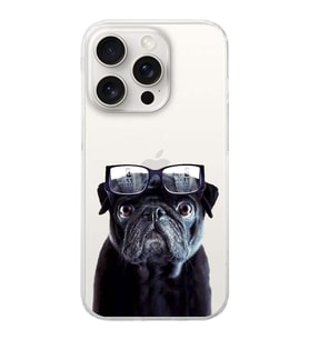 PrintiFy Apple  iPhone 15 Pro Max ile Uyumlu 1mm Slim Fit Köpek 3 050f Baskılı Şeffaf  Kılıf