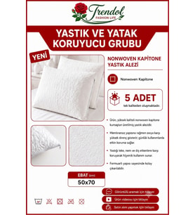 Kapitone Yastık Alezi 50x70 cm Fermuarlı Beyaz Yastık Koruyucu Kılıf