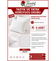 Kapitone Yastık Alezi 50x70 cm Fermuarlı Beyaz Yastık Koruyucu Kılıf