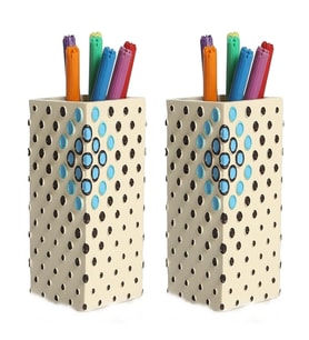 2 ADET KALEMLİK PUANLI MODEL OFİS GERECİ 6X6X10CM 200ML