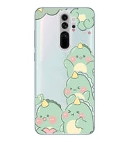 Redmi Note 8 Pro Uyumlu Sevimli Küçük Dinazor Tasarımlı Şeffaf Telefon Kılıfı