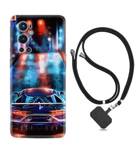 Tecno Spark 9 Pro Kılıf Silikon Boyun Askılı İpli Desenli Silikon Neon Cars 1724
