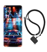 Tecno Spark 9 Pro Kılıf Silikon Boyun Askılı İpli Desenli Silikon Neon Cars 1724