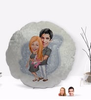 BK Gift Kişiye Özel Bebek Süprizi Karikatürlü Yuvarlak Dekoratif Kırlent Yastık-1