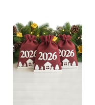 2026 Yılbaşı Keseleri - Yeni Yıla Özel 3 Adet Kese (16 CM X 11 CM)