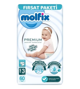 Premium Bebek Bezi Fırsat Paketi 3 Beden 4-9 Kg 60 Adet