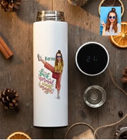 Kişiye Özel Karikatürlü Fuck Normal I Want Magic Filtreli Dijital Göstergeli Termos Doğum Günü Hediyesi