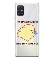 Samsung Galaxy A51 Uyumlu Komikliğimi Kaybettim Tasarımlı Şeffaf Telefon Kılıfı