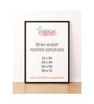 Siyah Ahşap Boş Çerçeve- Poster,Fotoğraf Çerçevesi, 21x30 (A4) -30x40-40x50- 50x70- Seçenekli (Karışık)
