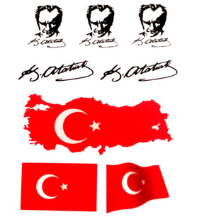 Dekoratif Etiket Sticker Türkiye Bayrakları 80X120Mm Dl-001 - 4 adet
