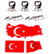 Dekoratif Etiket Sticker Türkiye Bayrakları 80X120Mm Dl-001 - 4 adet