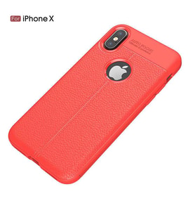 Apple iPhone XS Kılıf Esnek Pu-Deri Leather-Pu Serisi Protected Case (Kırmızı)
