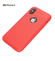Apple iPhone XS Kılıf Esnek Pu-Deri Leather-Pu Serisi Protected Case (Kırmızı)