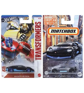 2 Araç Bugatti Set - Hot Wheels Bugatti Veyron & Matchbox Bugatti Divo (1/64)