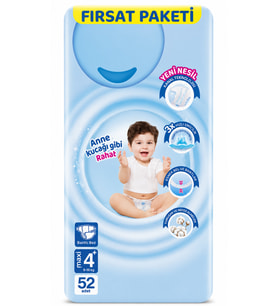 Bebek Bezi Fırsat Paketi 4+ Beden 9-16 Kg 52 Adet