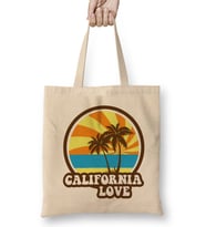 California Love Retro Palm Trees Bez Çanta Uzun Saplı