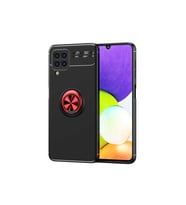 Samsung Galaxy M32 Uyumlu Kılıf Zore Ravel Silikon Kapak (Siyah-Kırmızı)