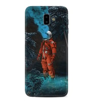Samsung J6 Plus J7 Prime J7 Pro M20 Kılıf Desenli Silikon Astronot Smoke 1769
