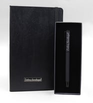 Kişiye Özel Siyah Defter & Siyah Mat Roller Kalem Hediye Seti