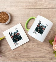 Kişiye Özel İnstagram Tasarım Fotoğraflı Yeşil Kupa ve Bardak Altlığı