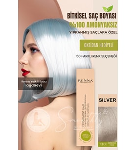 Renna AMONYAKSIZ Bitkisel Yıpranmış Saçlar İçin Saç Boyası SILVER 60ml