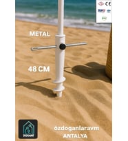 Plaj Deniz Bahçe Güneş Şemsiyesi Sabitleme  48 cm BEYAZ