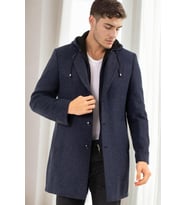 PLT8376 DEWBERRY ERKEK PALTO-DESENLİ LACİVERT-2