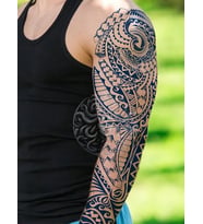 GZQB-010 YARI KALICI ETNİK DESEN KOL DÖVMESİ-TATTO
