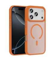 iPhone 17 Pro Kılıf M-safe Şarj Özellikli Mat Arka Yüzey Sio Kılıf (Turuncu)
