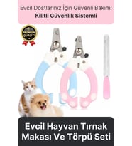Premium Çelik Uçlu Güvenlik Kelepçeli Kilitli Kedi Köpek Evcil Hayvan Tırnak Makası Ve Törpü Seti