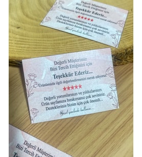 Eticaret Teşekkür Kartı 5x7 cm 100 Adet