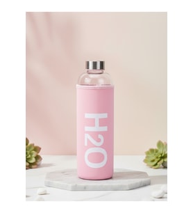 H2O Kılıflı Pastel Renk Cam Matara 1000 ML