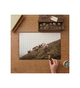 Gezen Koyunlar - Dağda Koyunlar Tasarımı 240 parça Ahşap Puzzle Ahşap Kutuda MP02118