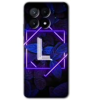 Poco x6 Pro Kılıf HD Desen Baskılı Kılıf - Dark Neon Yaprak L Harfi