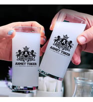 Renkli İsim Yazılı Arkadaşa Hediye İkili Rakı Bardağı Seti