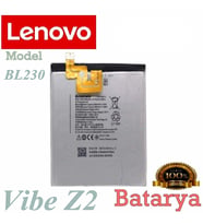 Lenovo Vibe Z2 Batarya Lenovo BL230 Uyumlu Yedek Batarya