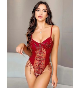 NIGHTLIGHT 3584 EROTİK BABYDOOL BORDO L-XL