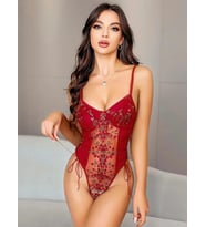 NIGHTLIGHT 3584 EROTİK BABYDOOL BORDO L-XL